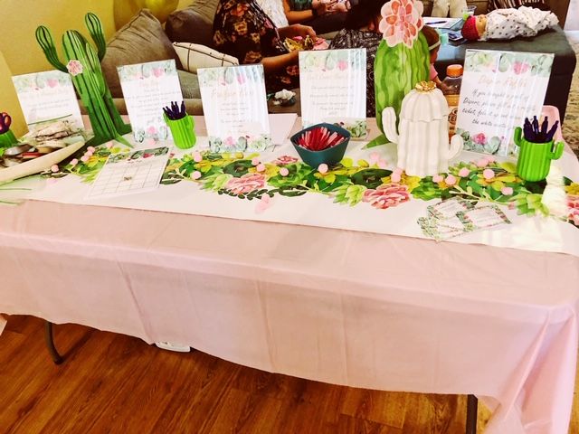 Game Table at Cactus themed baby shower