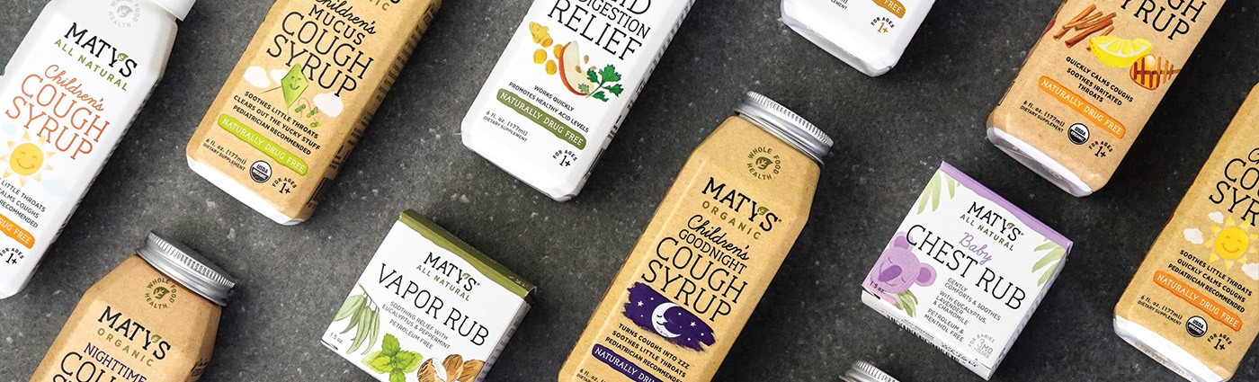Image of matys healthy products on a table laid out nicely | review of matys cough syrup by busy life healthy wife