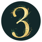 a gold number three with foliage delicately wrapped around it and the whole thing encircled dark green | Busy Life Healthy Wife | Holistic Healer and Spiritual Business Coach