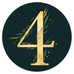 a gold number four with foliage delicately wrapped around it and the whole thing encircled dark green | Busy Life Healthy Wife | Holistic Healer and Spiritual Business Coach